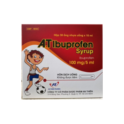 A.T Ibuprofen 100mg/5ml An Thiên (T/84H/30o/5ml) (TT) (hộp)